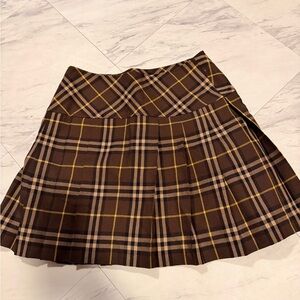 Burberry Checkered Skirt in Brown and Yellow